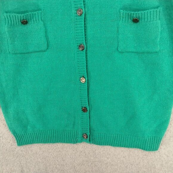 O'Rite Cardigan Sweater Wmns Small Oversized Knit Shoulder Pads Green Vintage - Picture 3 of 11